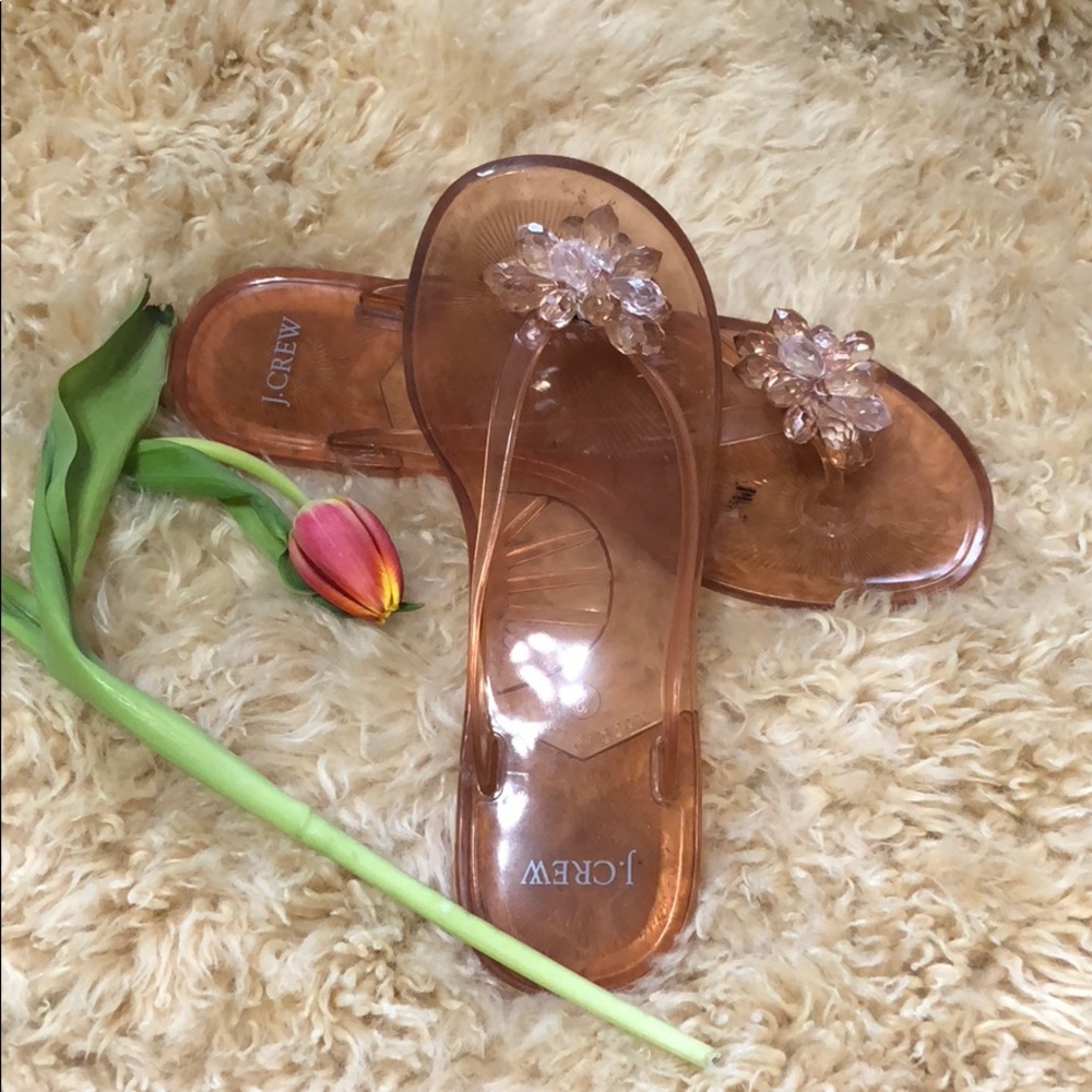 J.Crew beaded flip flip